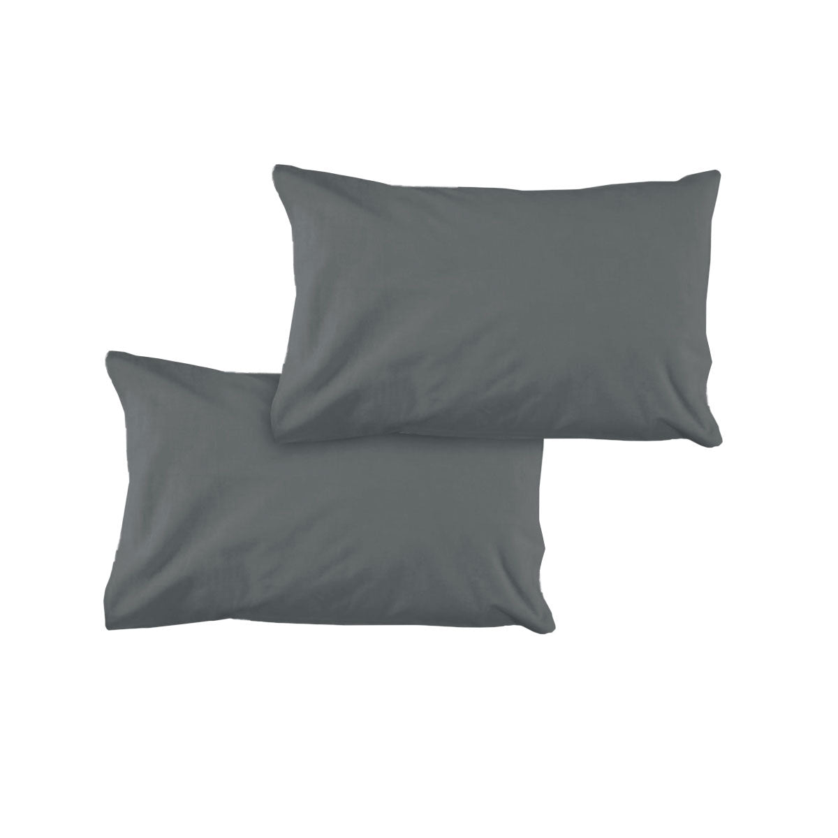 Solid Colour Microfiber Standard Pillowcases 48x73cmx15cm (Flap) Charcoal