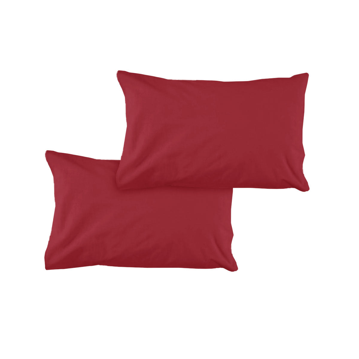 Solid Colour Microfiber Standard Pillowcases 48x73cmx15cm (Flap) Cherry