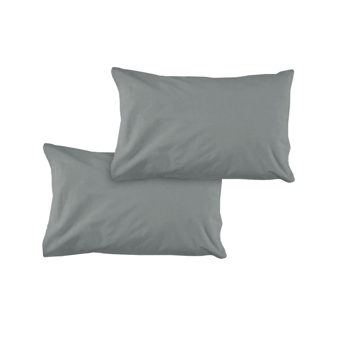 Solid Colour Microfiber Standard Pillowcases 48x73cmx15cm (Flap) Grey