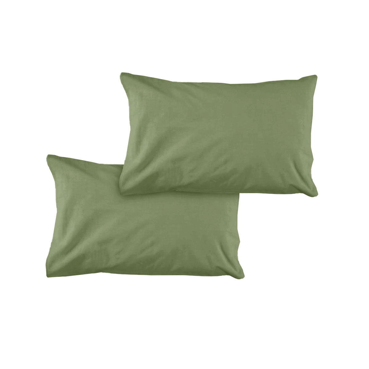Solid Colour Microfiber Standard Pillowcases 48x73cmx15cm (Flap) Olive