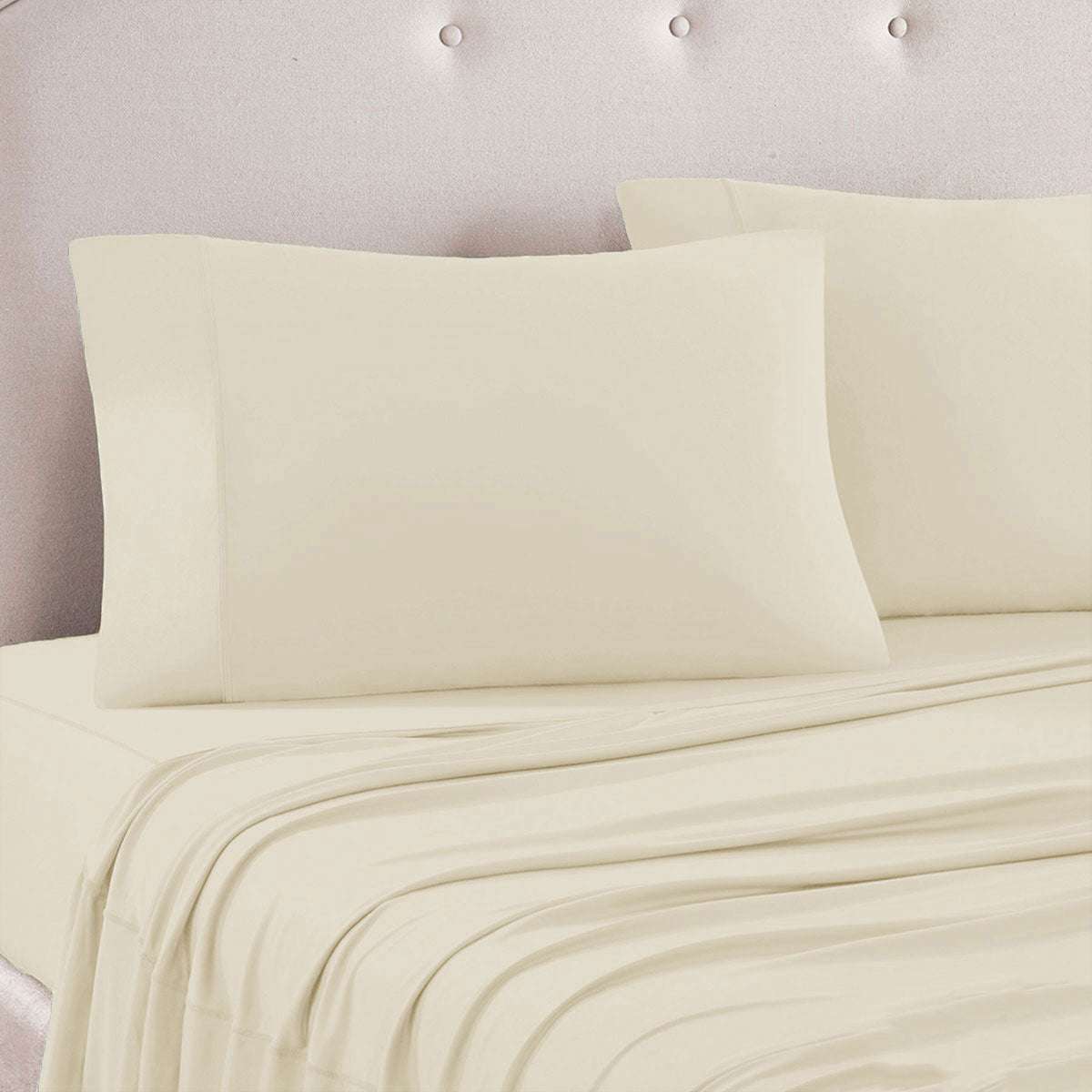 Art Terrace Microfiber Sheet Set King 33cm Wall Cream