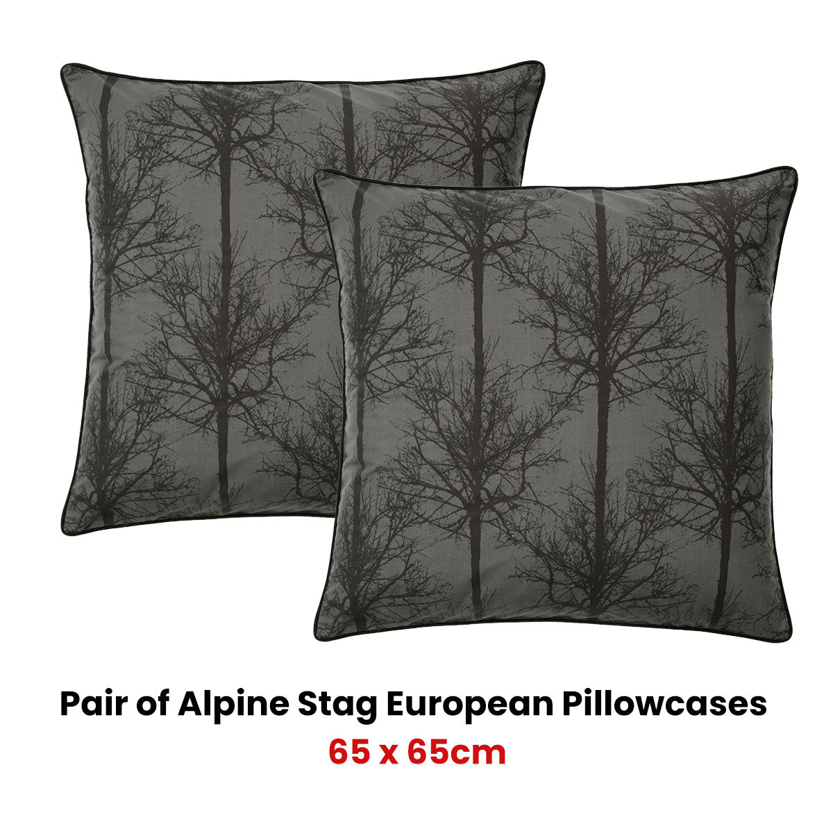 Alpine Stag Taupe European Pillowcases