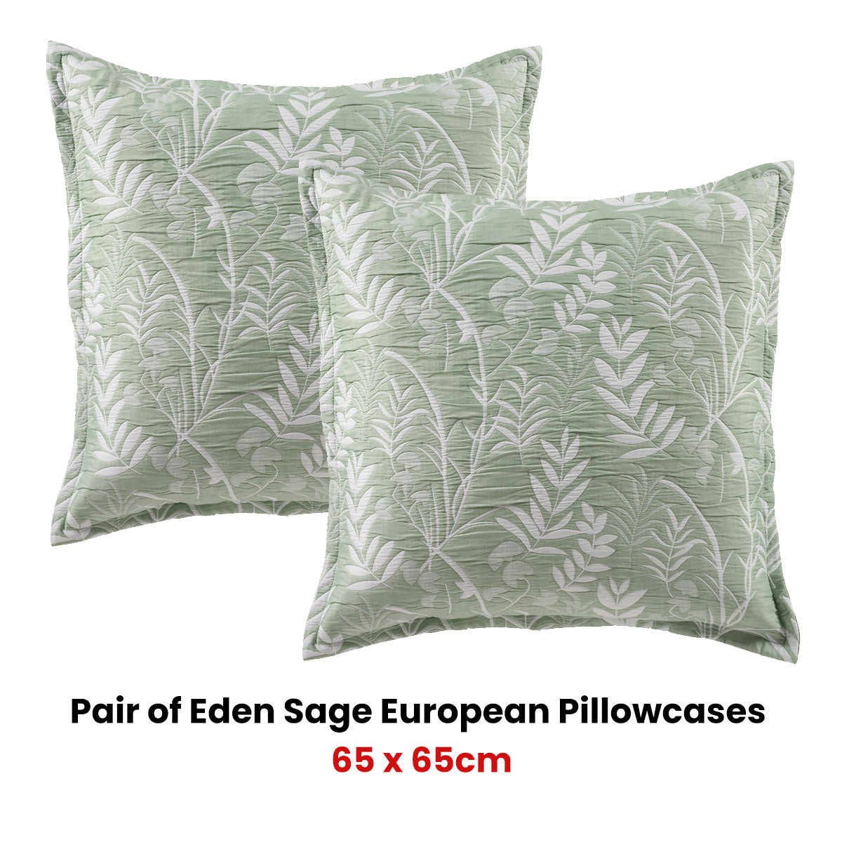 Eden Sage European Pillowcases