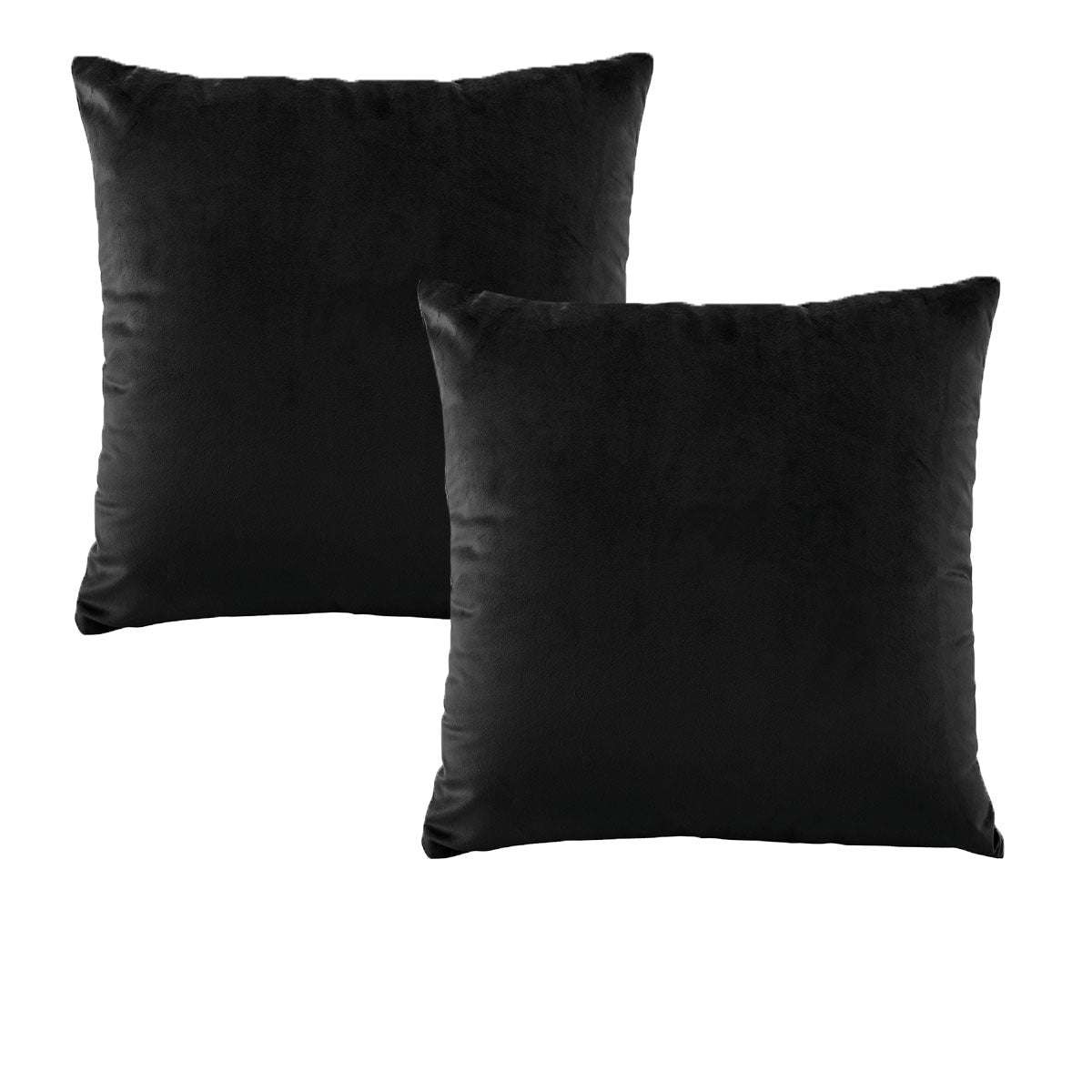 Bianca Pair of Vivid Coordinates European Pillowcases Black 65 x 65 cm