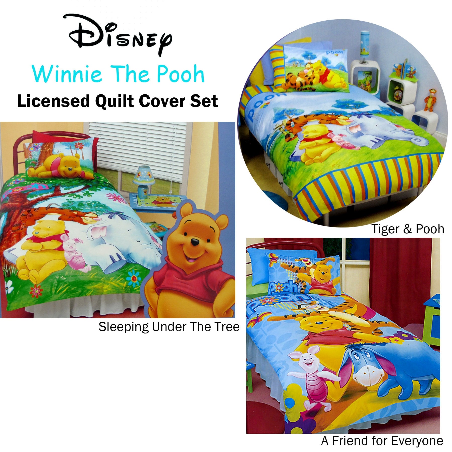 Pooh Quilt Cover Set Tiger & Pooh Single