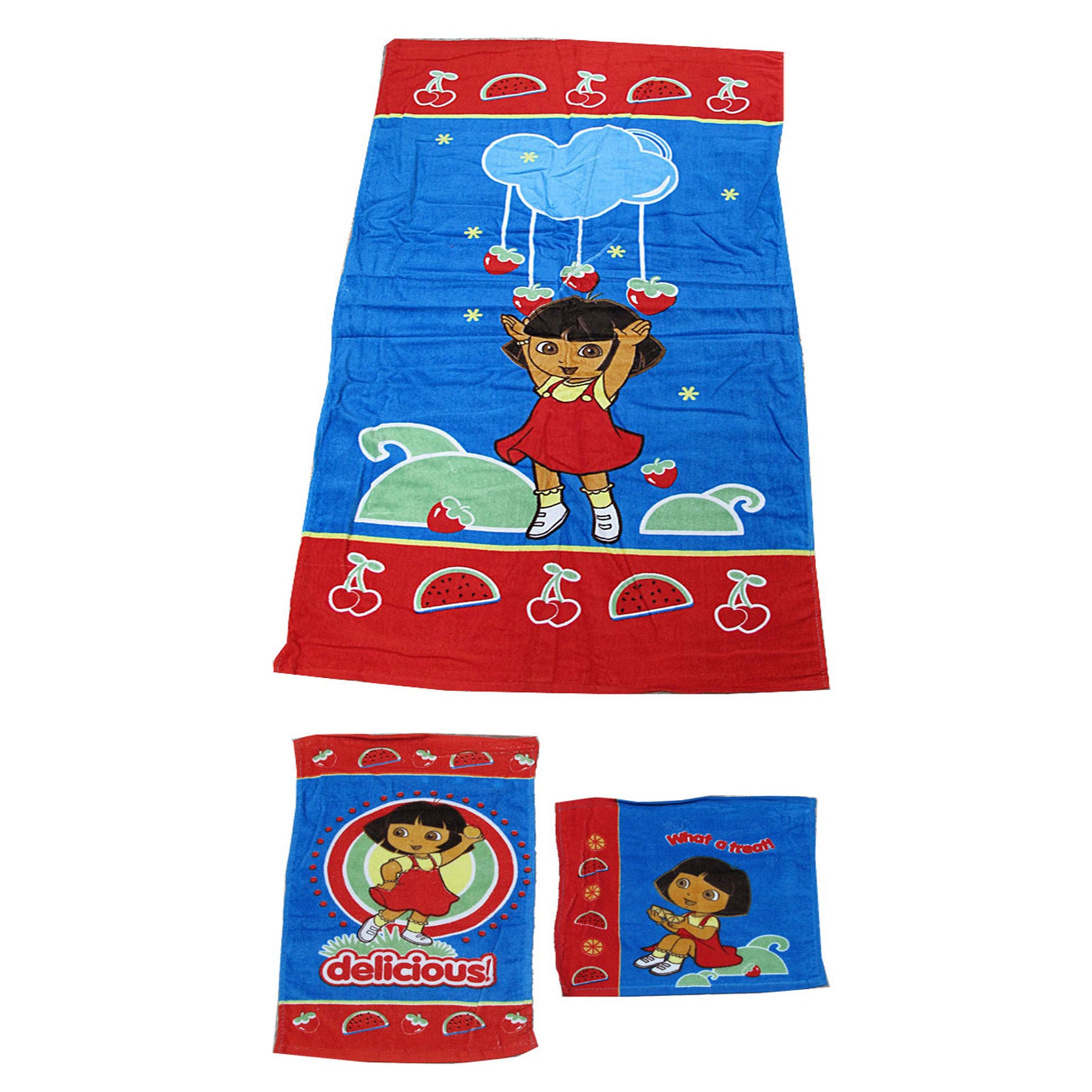 Disney 3 Pce Kids Licensed Beach Towel Set Dora