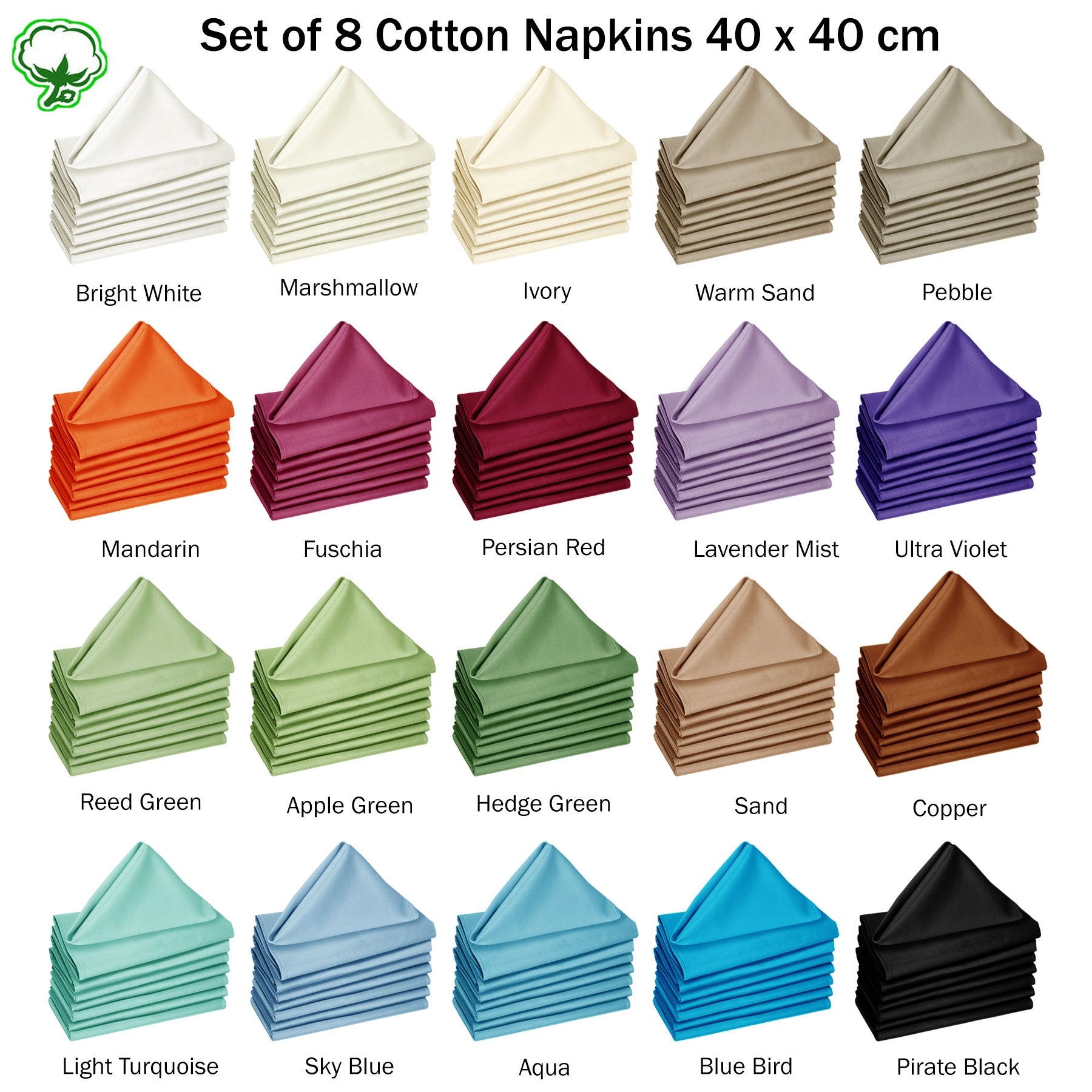 Hoydu Set of 8 Cotton OR Poly Cotton Napkins Fuschia