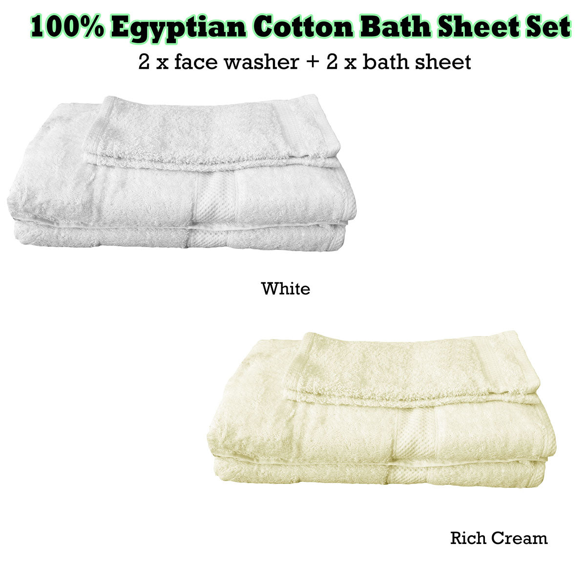 4 - Egyptian Cotton Extra Large Bath Sheets