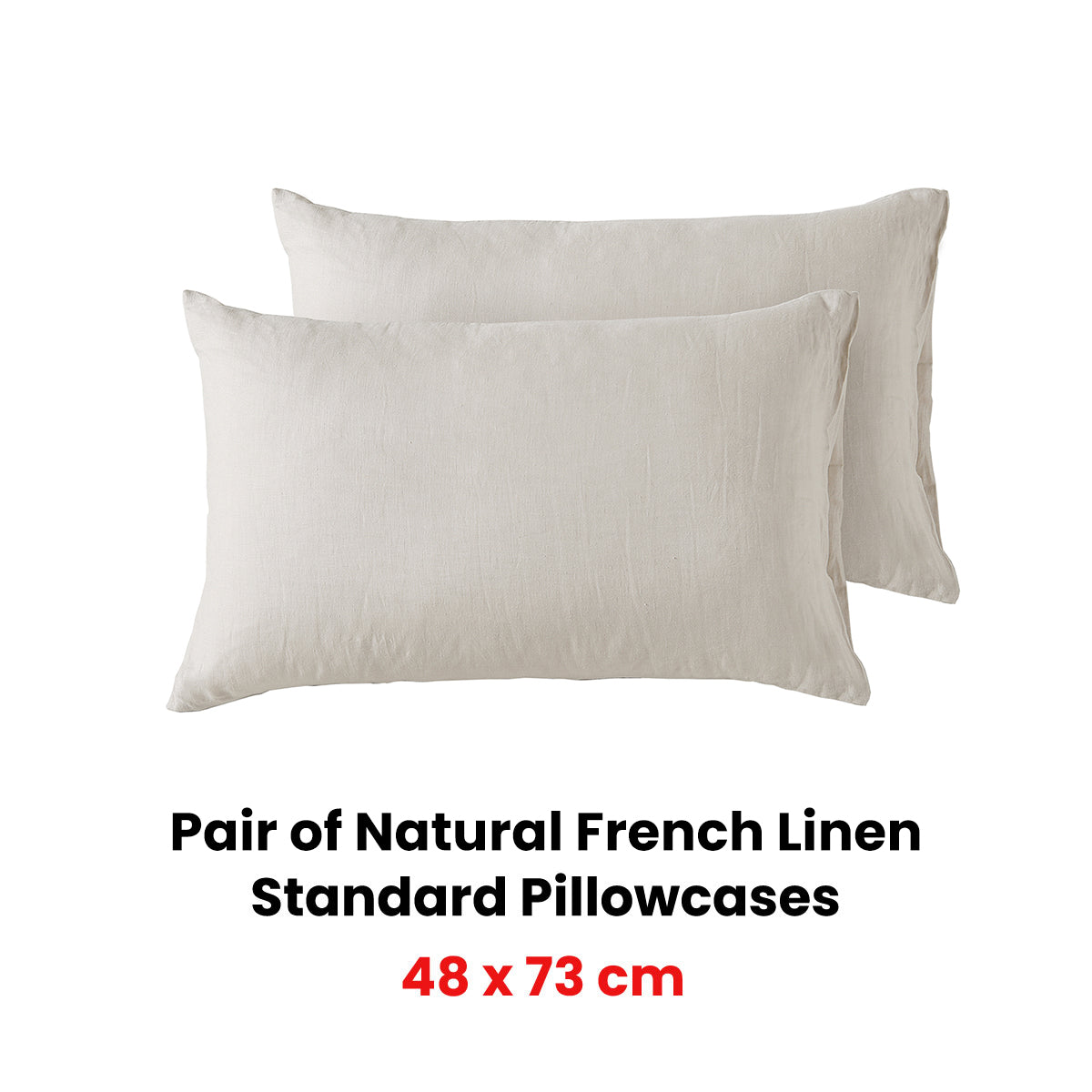Natural French Linen Standard Pillowcases
