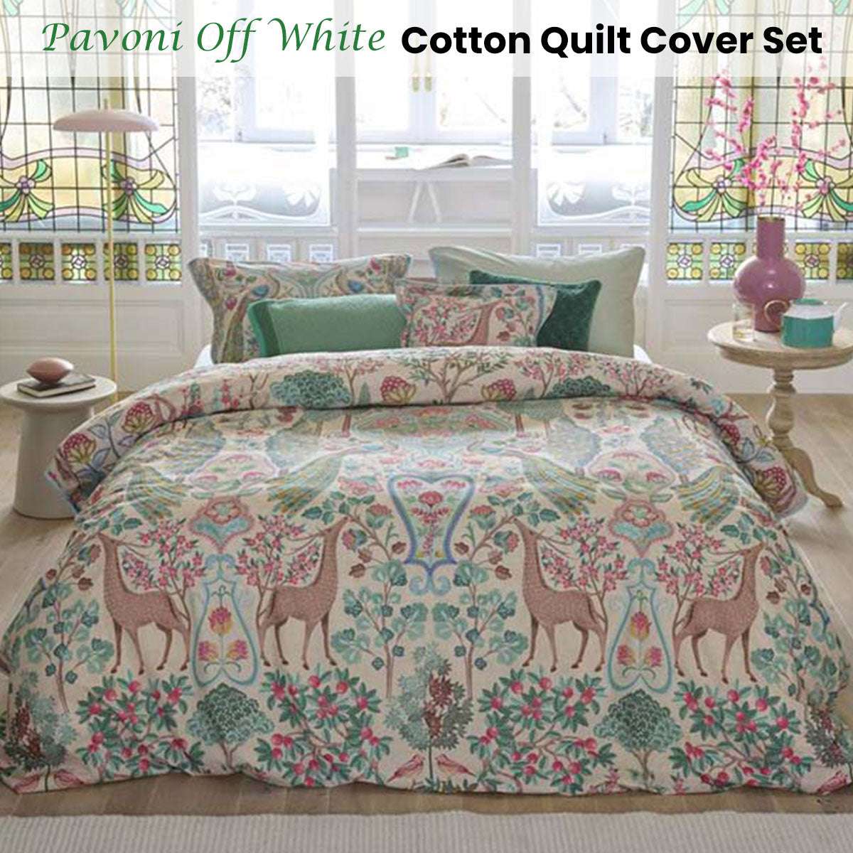 White Cotton Quilt Cover Set Queen