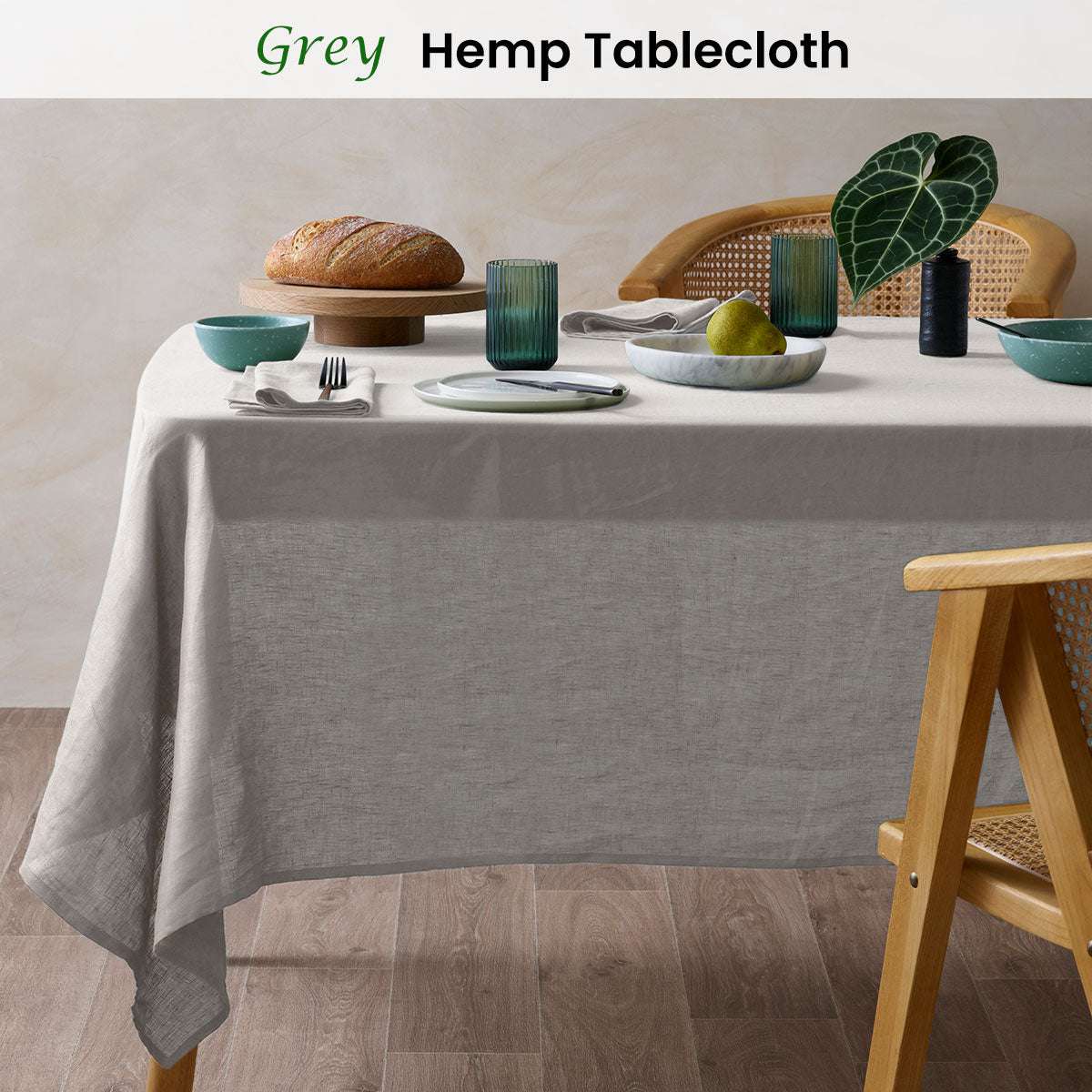 Vintage Design Homewares Natural French Linen Tablecloth 150cm x 230cm