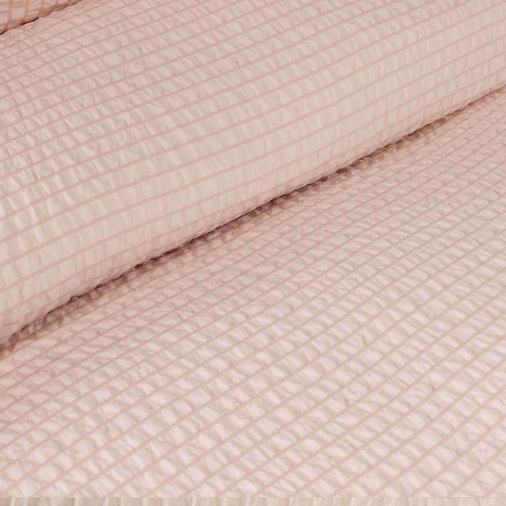 Ardor Ingrid Blush Seersucker Stripe Quilt Cover Set Queen