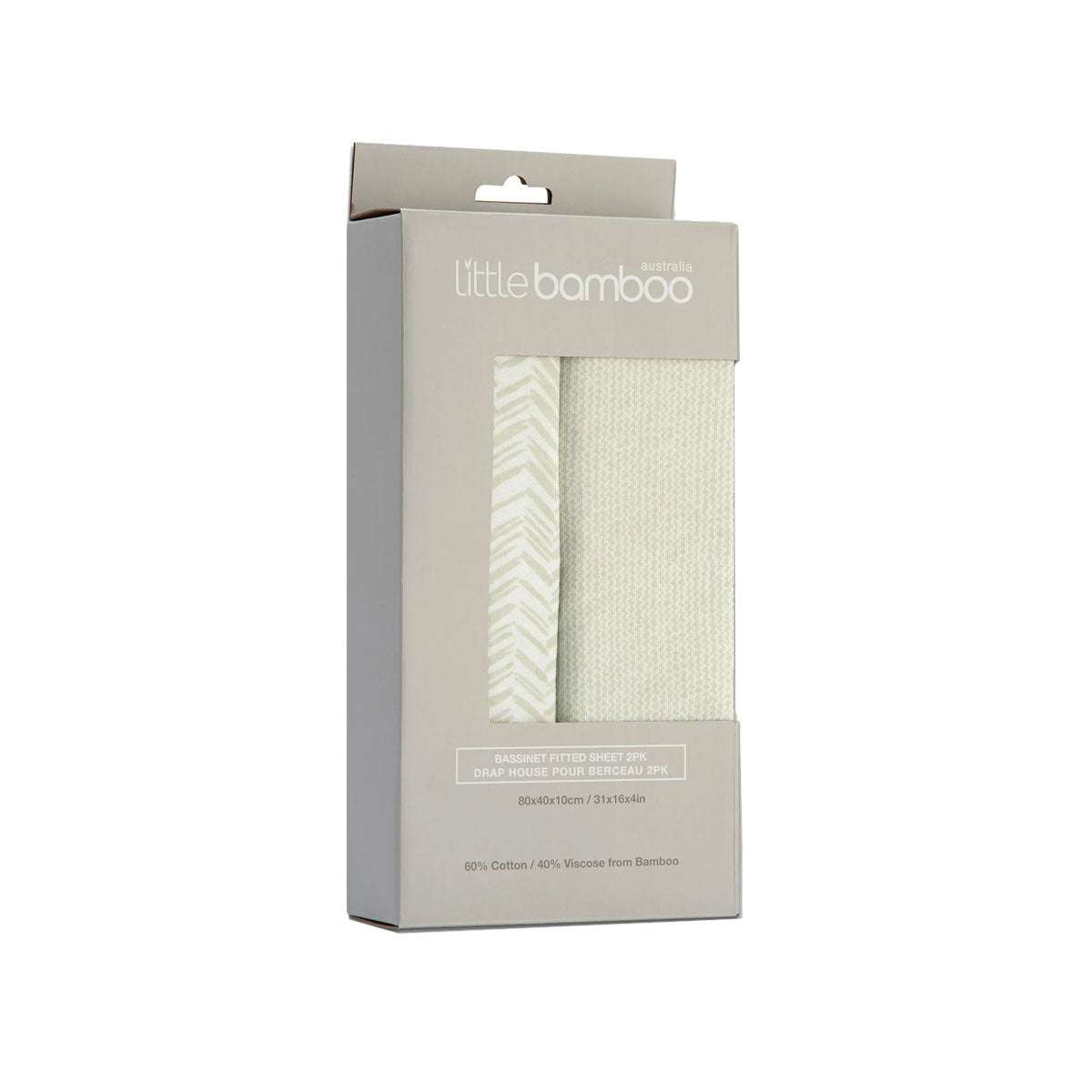 Bamboo Jersey Fitted Sheet Bassinet Size Herringbone Whisper