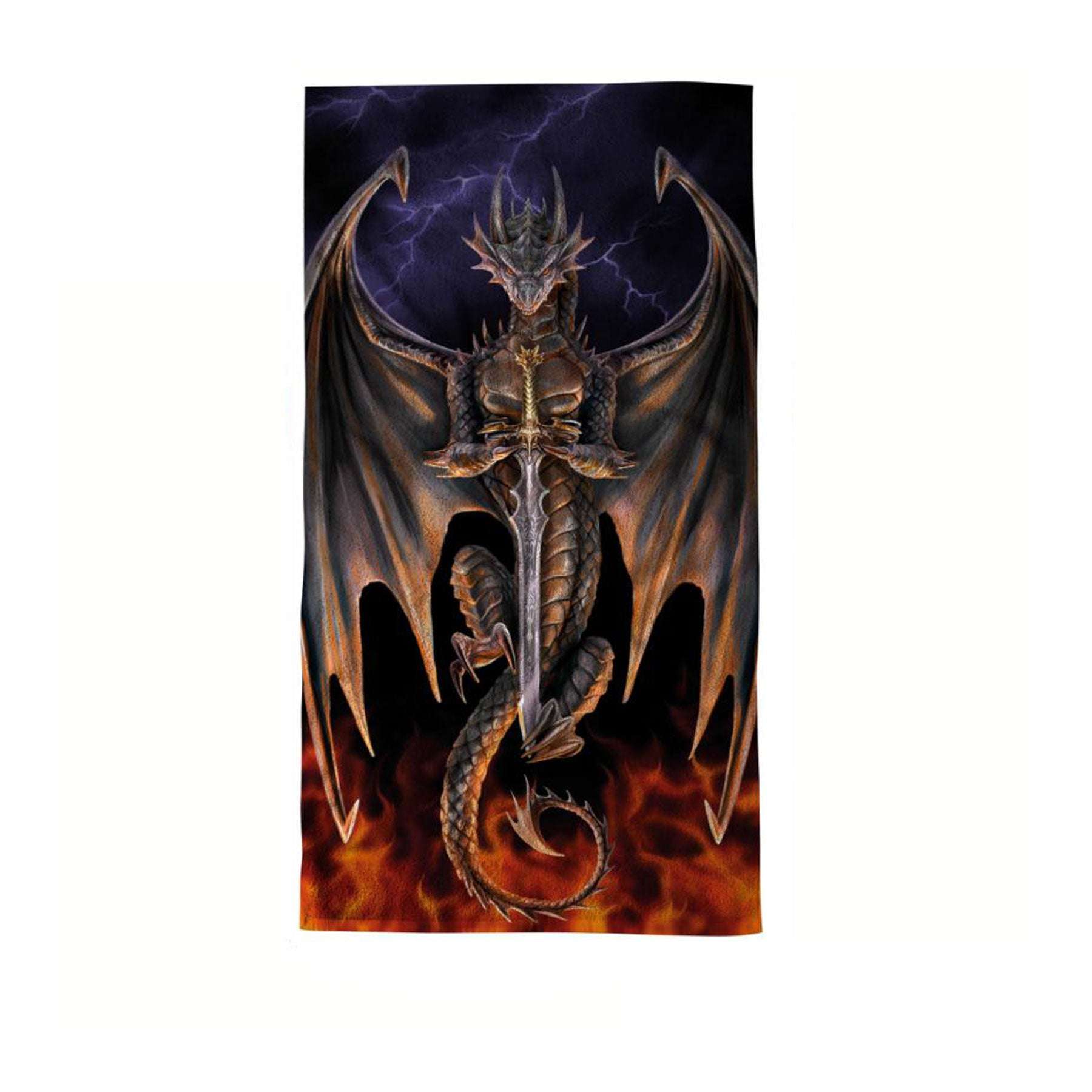 Anne Stokes Dragon Warrior Beach Towel 75