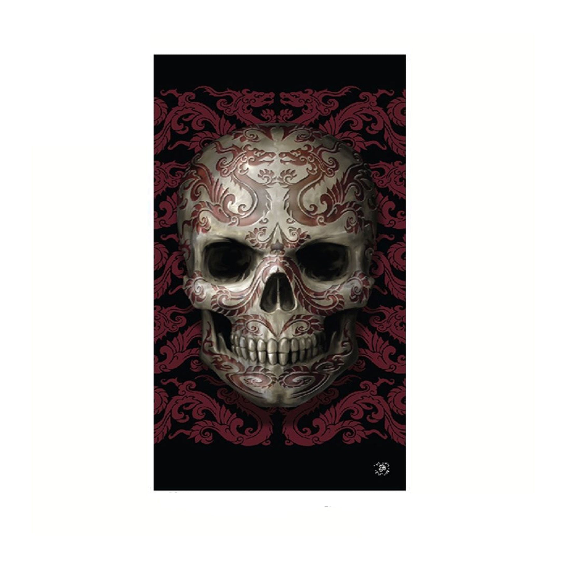 Anne Stokes Oriental Skull Beach Towel 75
