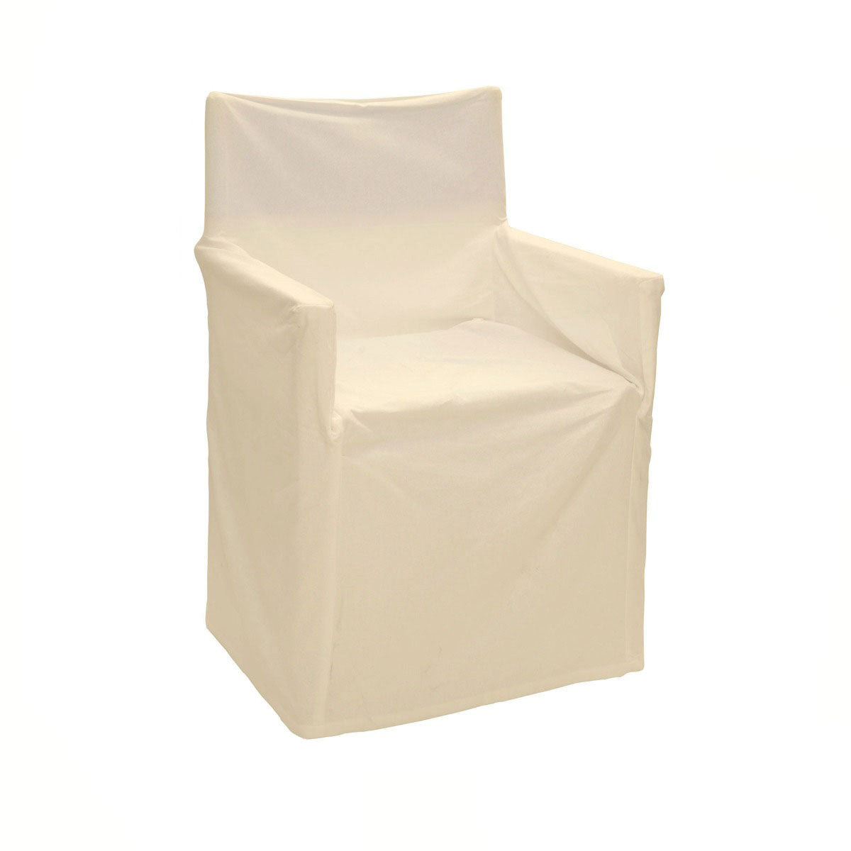 Natural cotton director chair cover with plain, fitted slip-on design