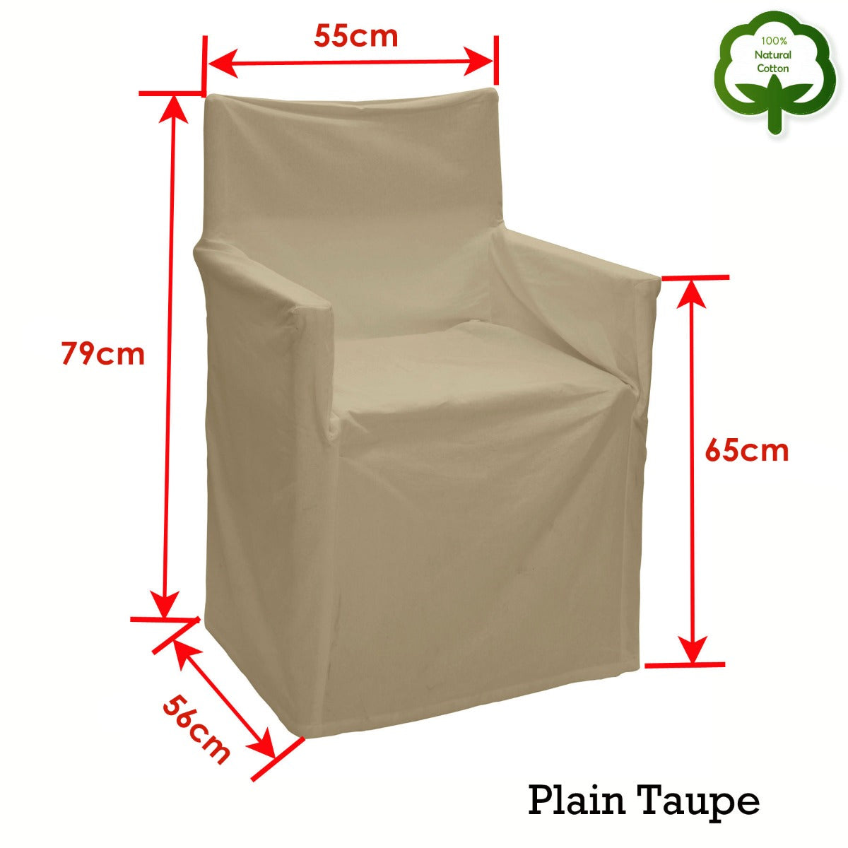Taupe cotton director chair cover, plain style protective slipcover