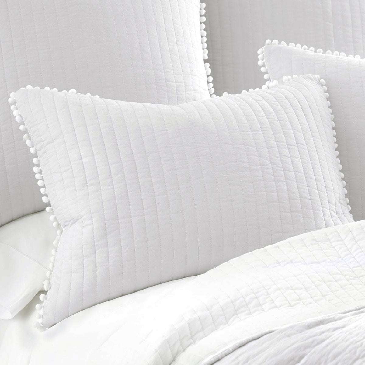 Jenny Mclean Clavo Pompom White 3 Piece 100% Cotton Coverlet Set King