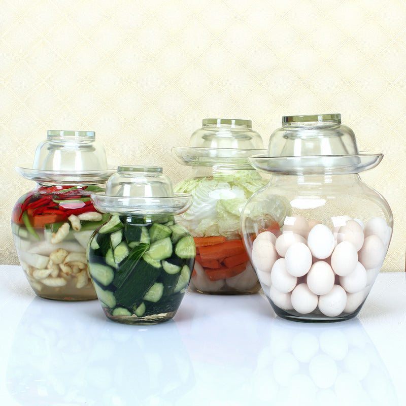 Premium Chinese and Korean Fermentation Pickle Glass Jar Kimchi Sauerkraut Canisters & Jars Small 2.5L
