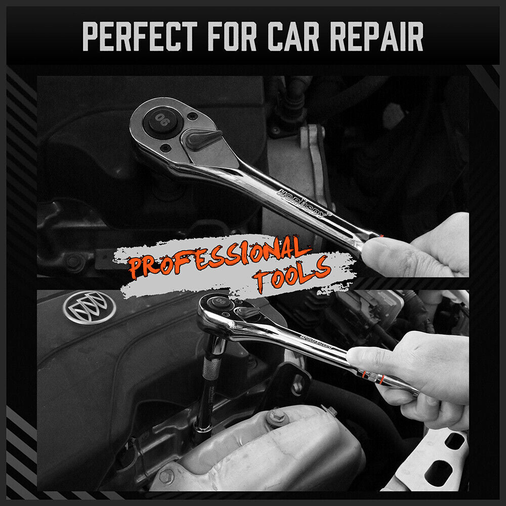 Workshop Mini Ratchet Spanner - 90 Tooth, Bag