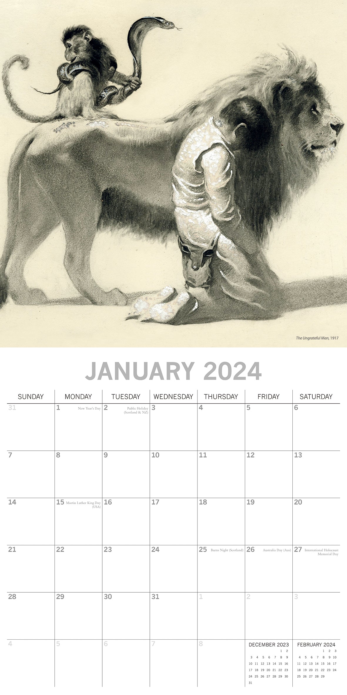 Norman Rockwell - 2024 Square Wall Calendar 16 Months Arts Planner New Year Gift