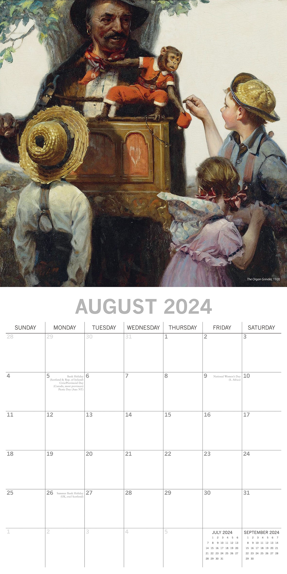 Norman Rockwell - 2024 Square Wall Calendar 16 Months Arts Planner New Year Gift