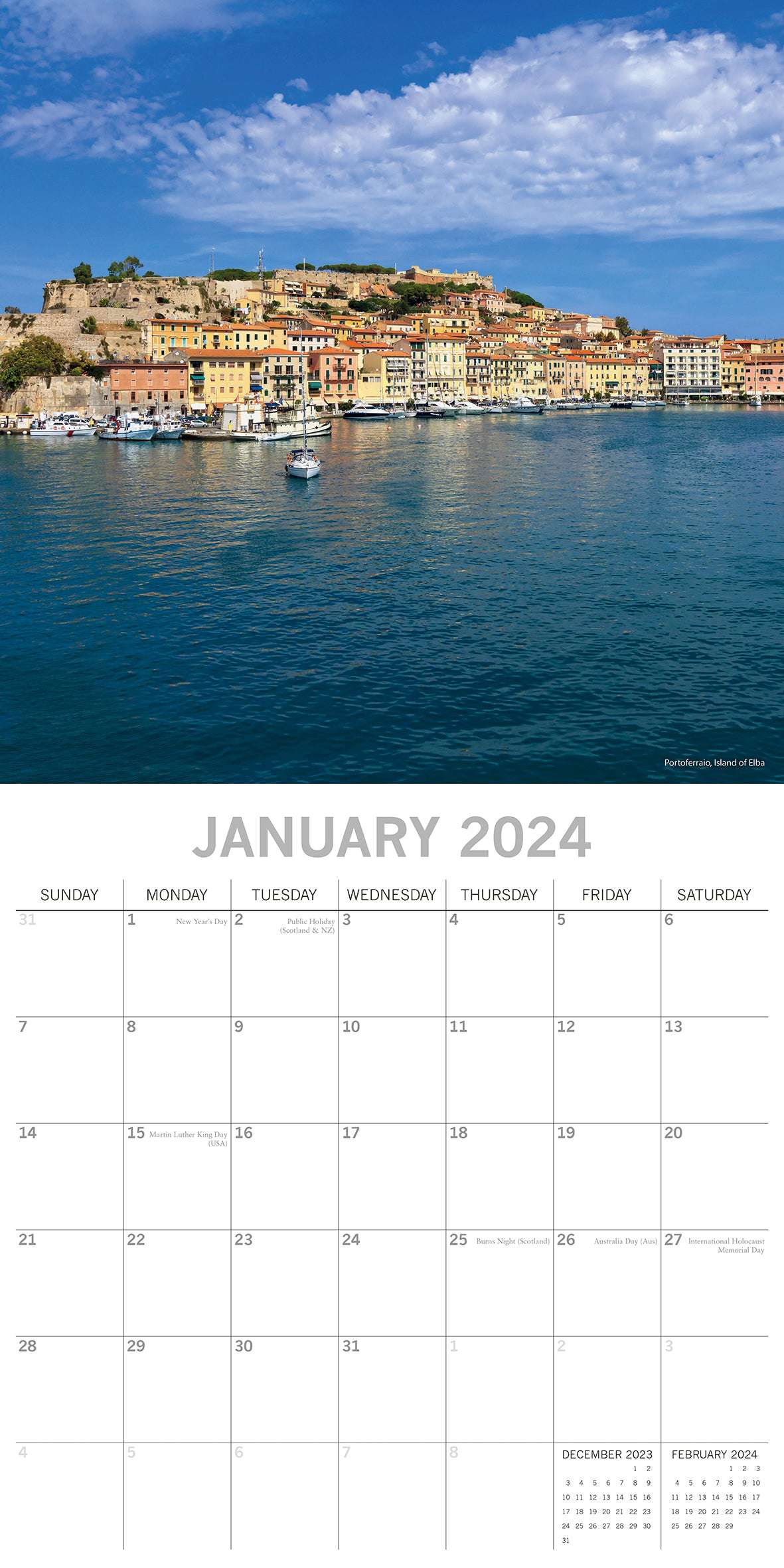 Tuscany - 2024 Square Wall Calendar 16 Months Premium Planner Xmas New Year Gift