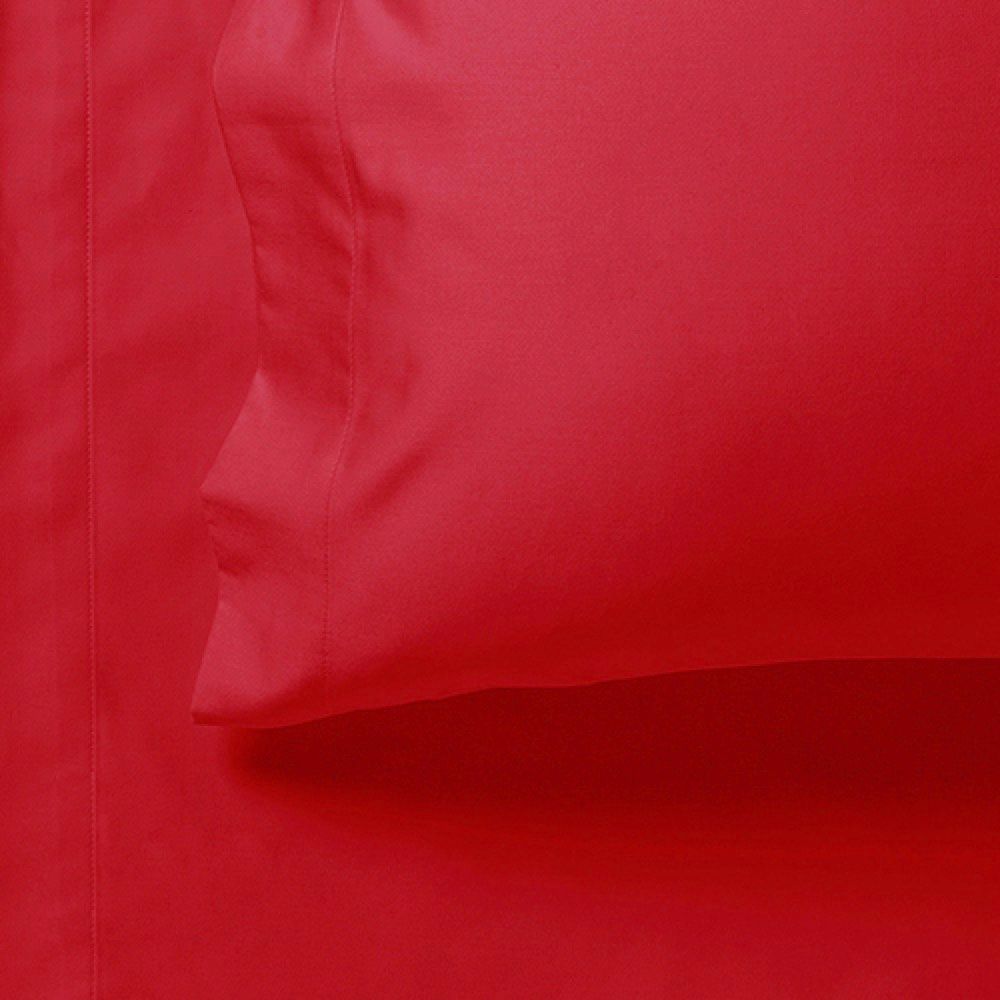 1000TC Ultra Soft Fitted Sheet & Pillowcase Set - Single Size Bed - Red