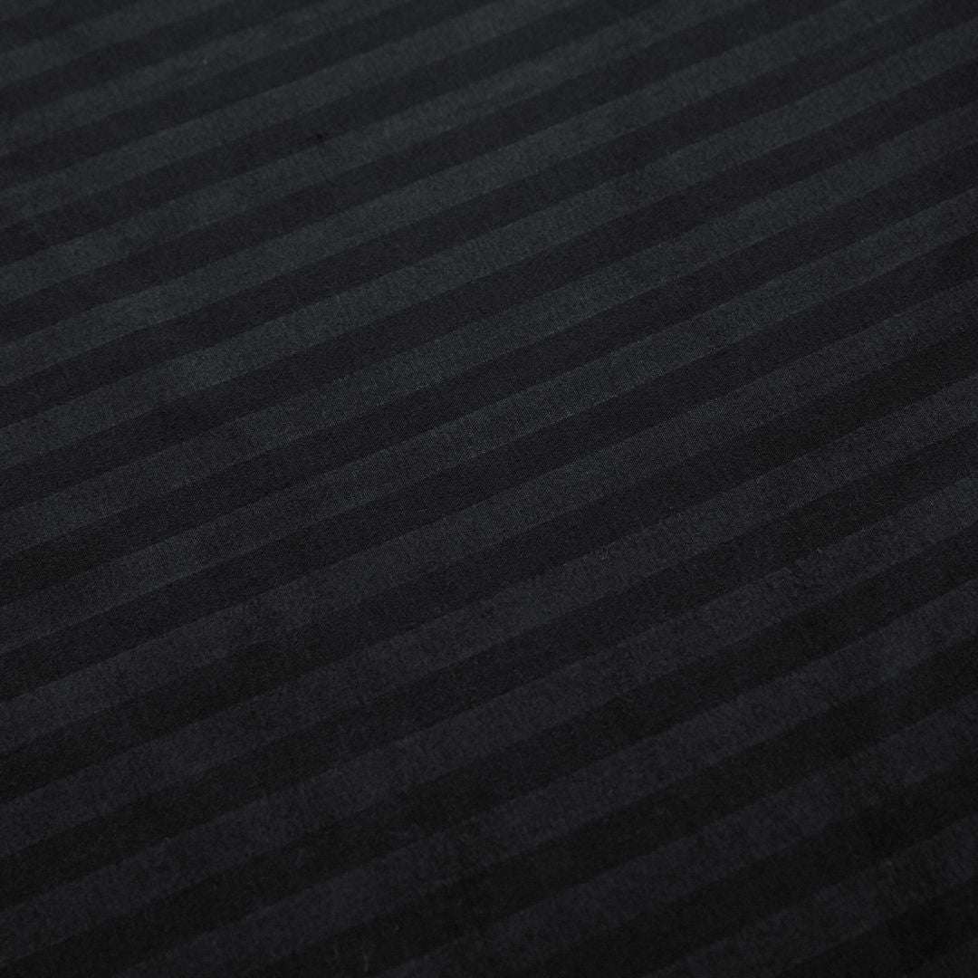 1000TC Ultra Soft Striped Super King Size Black Duvet Quilt Cover Set