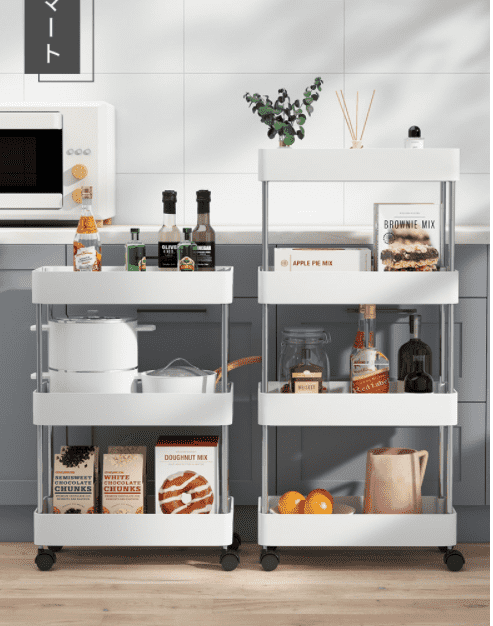 Narrow Rolling Storage Cart 4 Tier