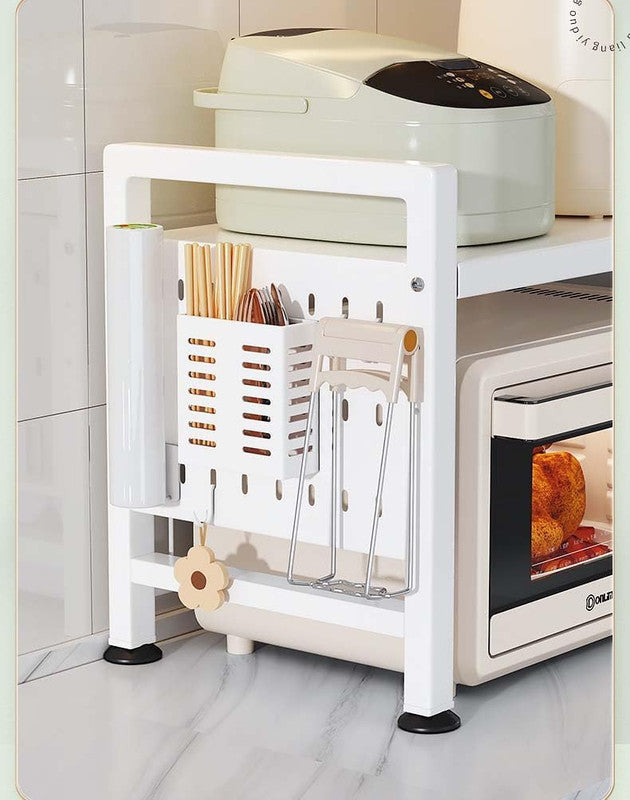 Multifunctional Microwave Shelf Storage Cutlery Tray Spice Holder Kitchen Rack Black