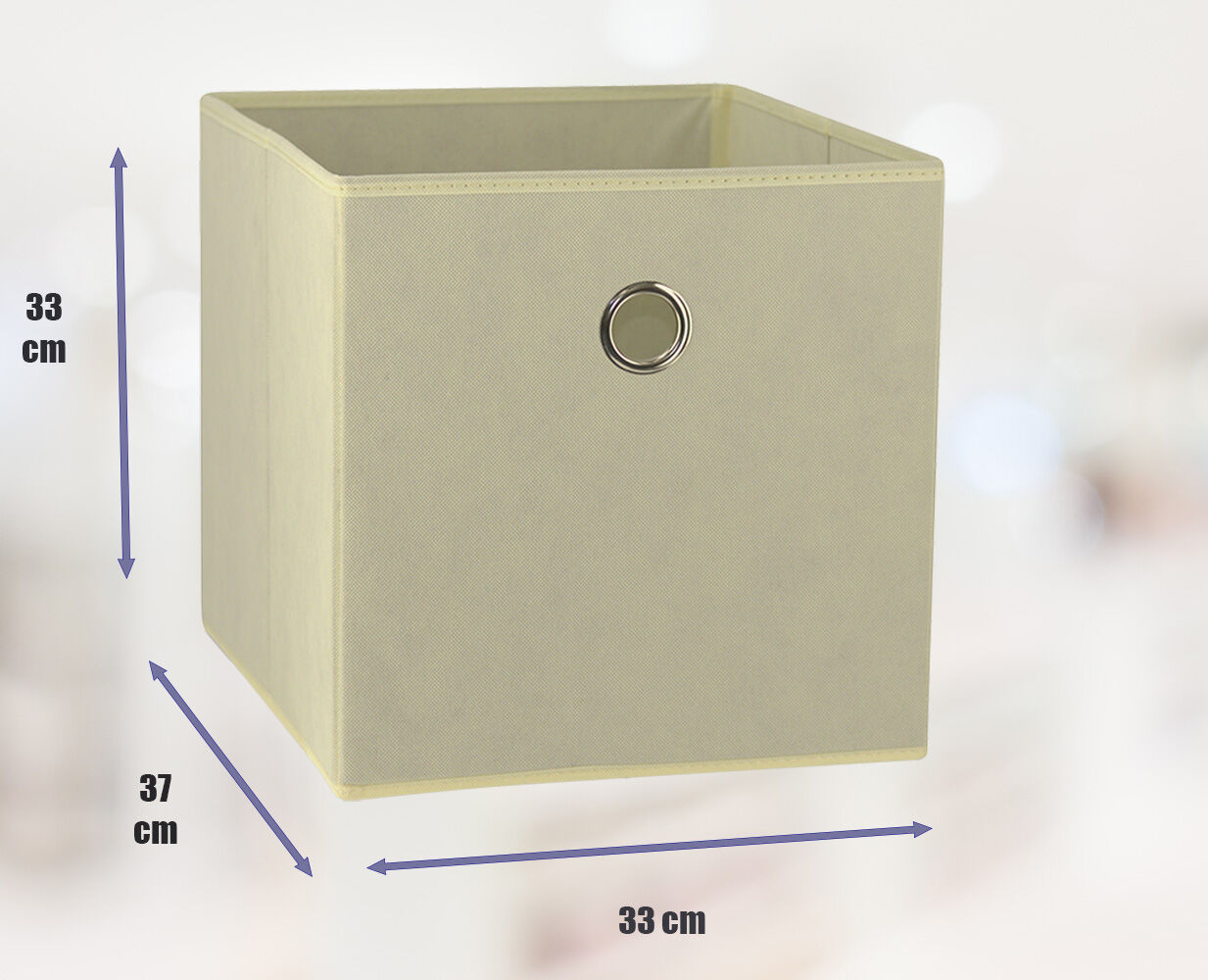 SORTI 33x33x27 CM Beige 6-Pack Foldable Storage Cubes - Fabric Bookcase Organizers for Toys and More