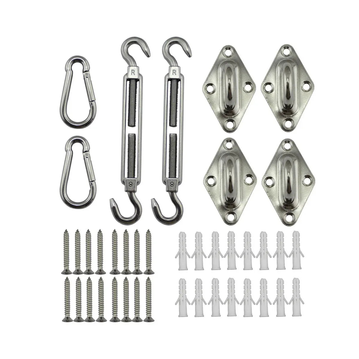 8pcs Hardware Sail Accessory Shade Canopy Fittings Sun Fixing Steel Stainless Bedworld
