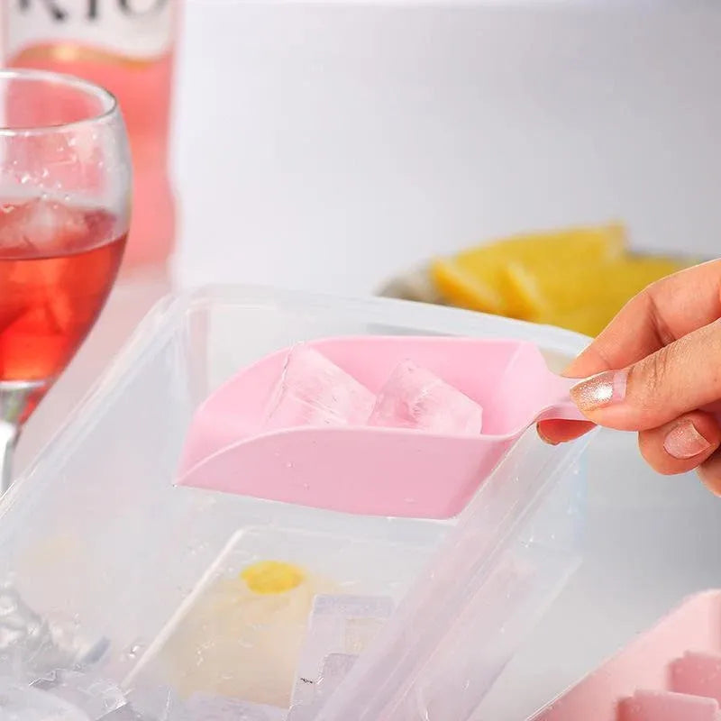 55 Grids Ice Cube Tray Mould With Lid And Storage Box Scoop Set Maker Ice Cube - Blue Bedworld