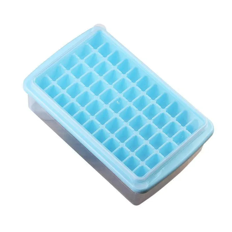 55 Grids Ice Cube Tray Mould With Lid And Storage Box Scoop Set Maker Ice Cube - Blue Bedworld