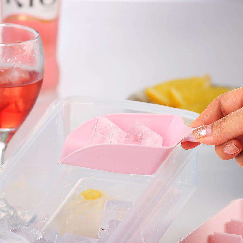 55 Grids Ice Cube Tray Mould With Lid And Storage Box Scoop Set Maker Ice Cube - Pink