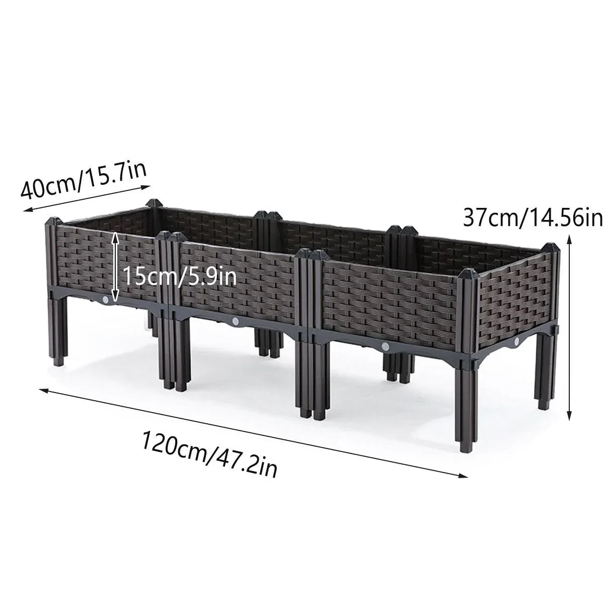 Outdoor Rectangular Balcony Vegetable Planter Box Garden Flower Planting Bedworld