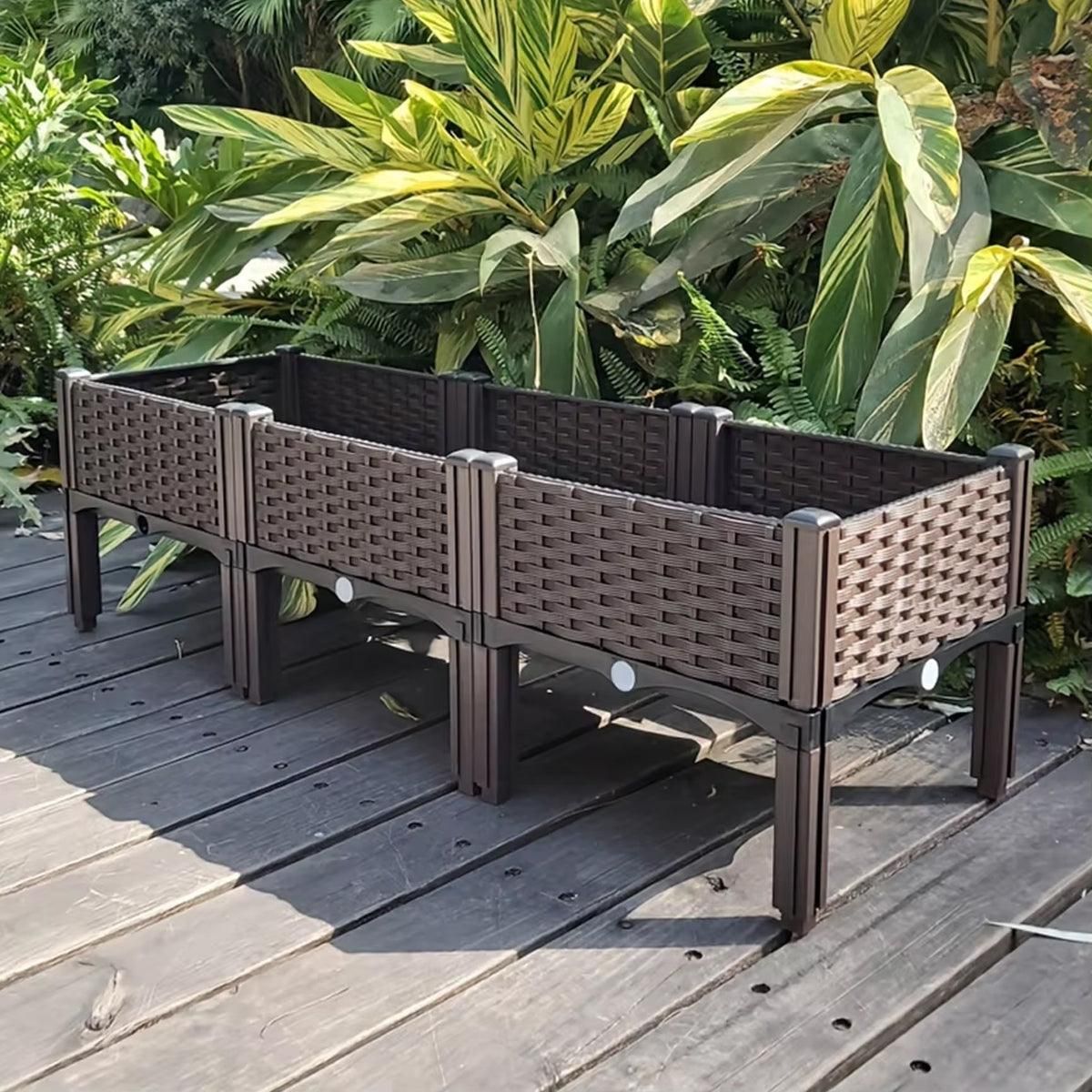 Outdoor Rectangular Balcony Vegetable Planter Box Garden Flower Planting Bedworld