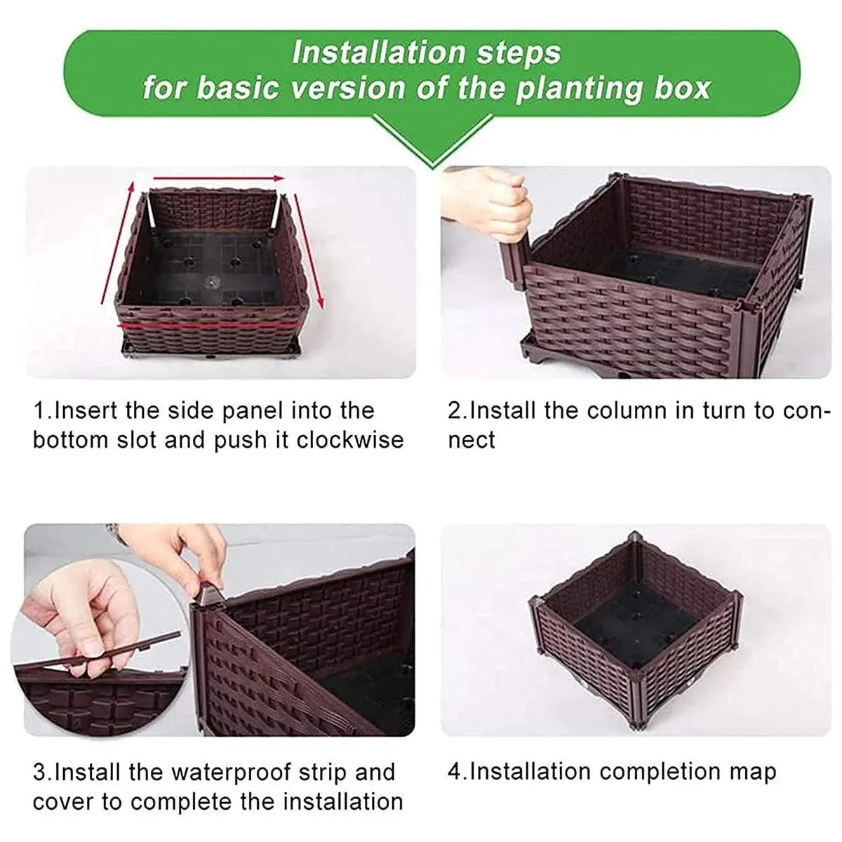 Outdoor Rectangular Balcony Vegetable Planter Box Garden Flower Planting Bedworld