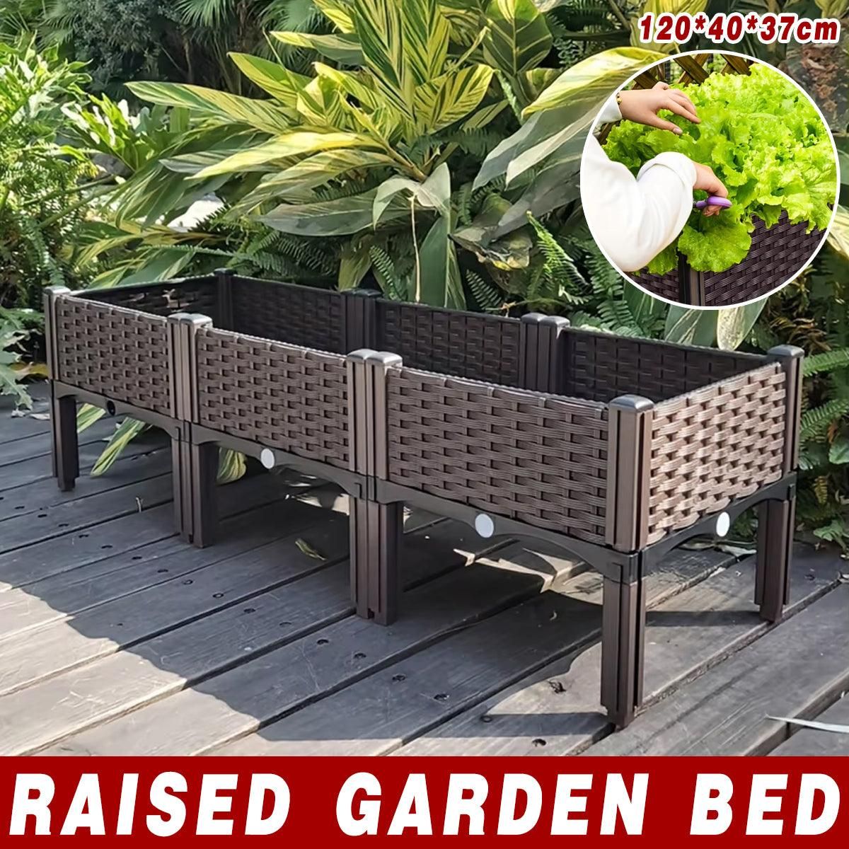 Outdoor Rectangular Balcony Vegetable Planter Box Garden Flower Planting Bedworld