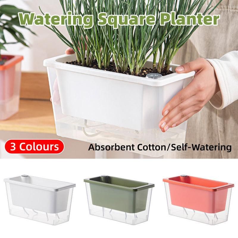 Balcony Vegetable Pot Planter Lazy Self Priming Flower Pot for Indoor Gardening - White Bedworld