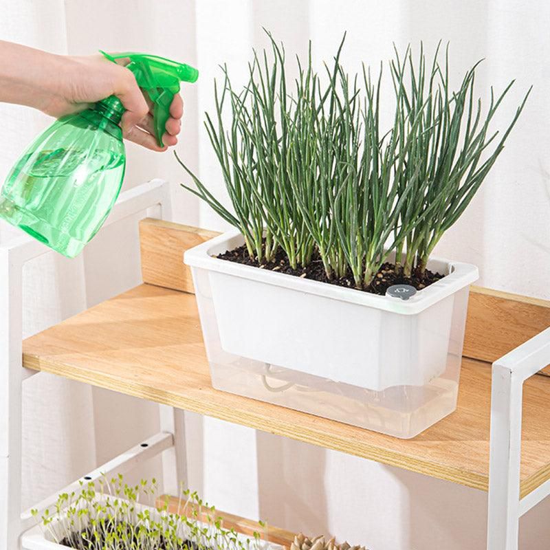 Balcony Vegetable Pot Planter Lazy Self Priming Flower Pot for Indoor Gardening - White Bedworld