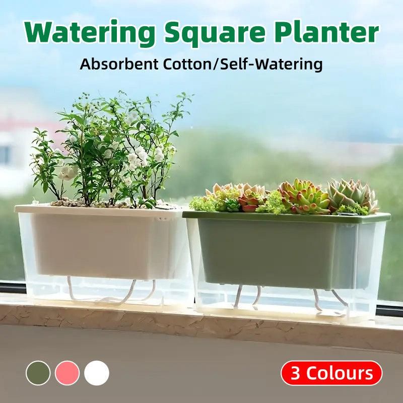 Balcony Vegetable Pot Planter Lazy Self Priming Flower Pot for Indoor Gardening - White Bedworld