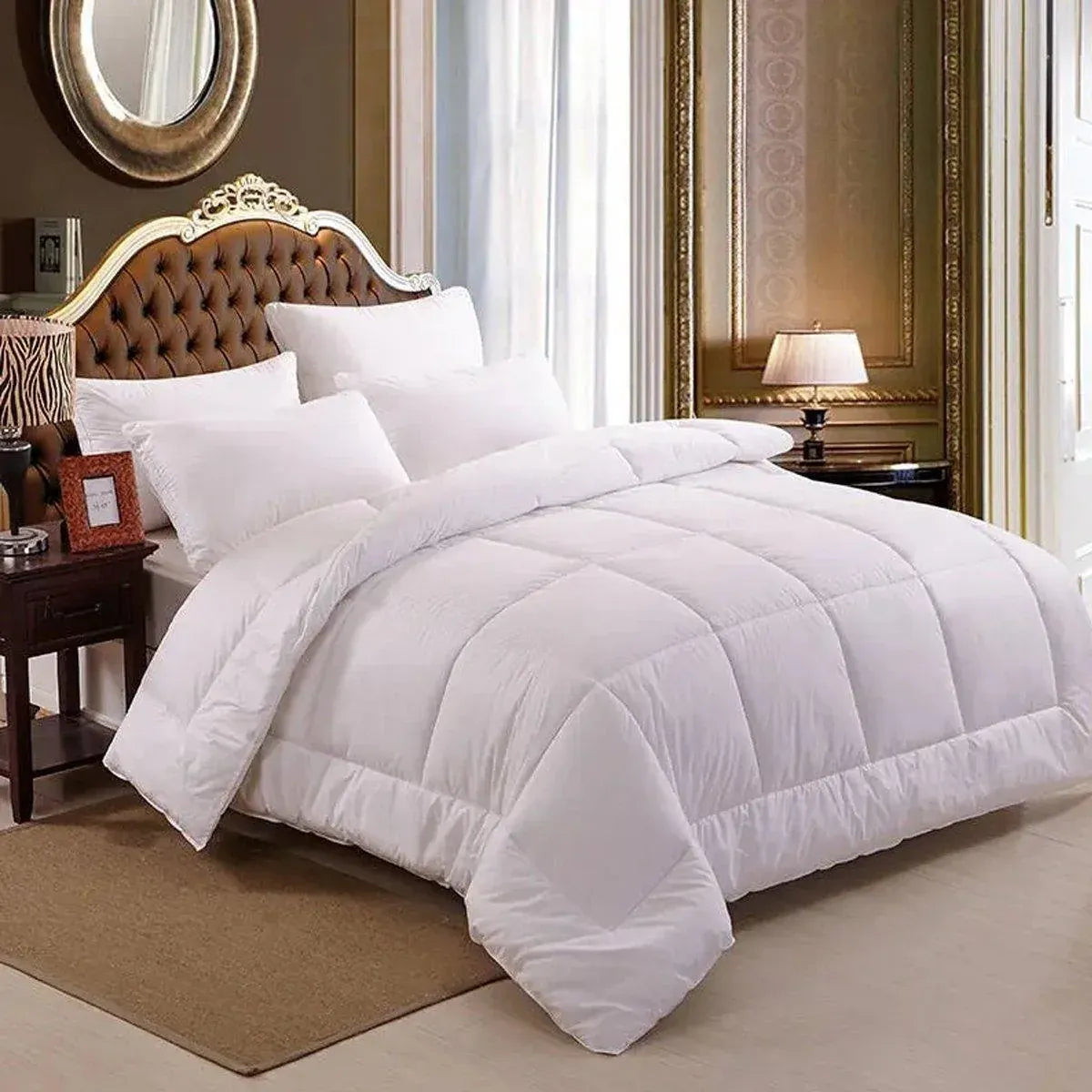 Luxury Hotel Quilt Core – Soft Microfiber Down Alternative Comforter for All Seasons - 210x210cm-Cotton Bedworld