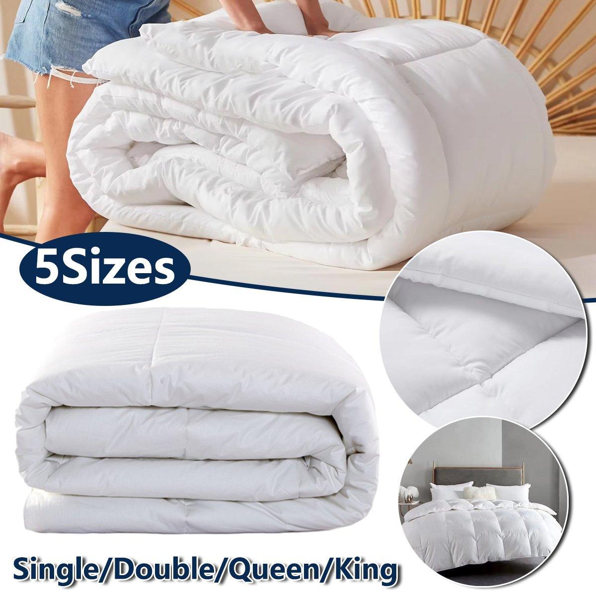 Luxury Hotel Quilt Core – Soft Microfiber Down Alternative Comforter for All Seasons - 210x210cm-Cotton