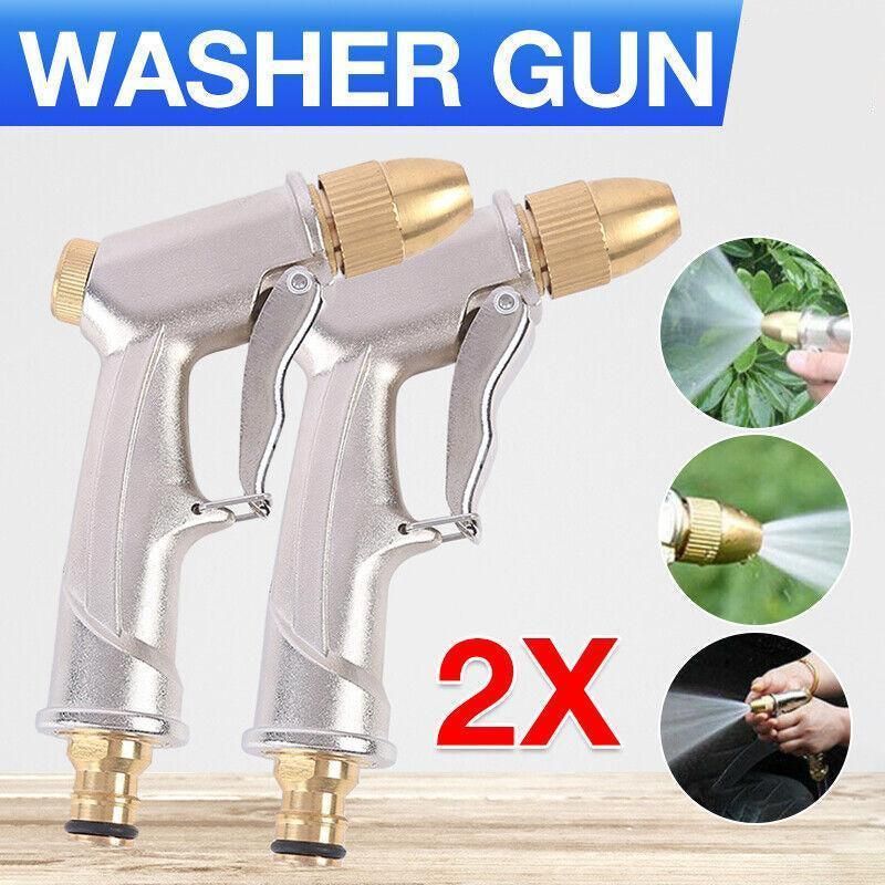 2Pcs High Pressure Water Spray Handle Nozzle Brass Garden Hose Pipe Lawn Car Wash Bedworld