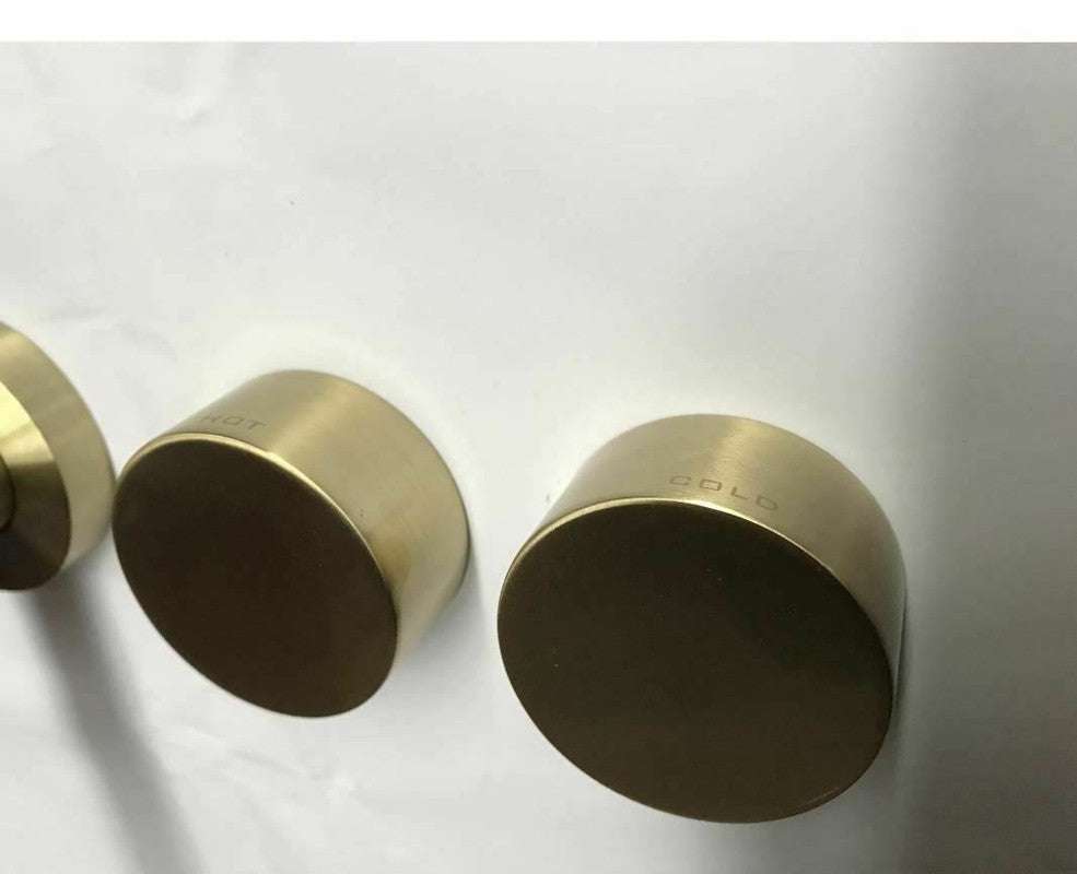 Burnished Gold Brushed Brass mixer WaterMark WELS round taps wall faucet basin