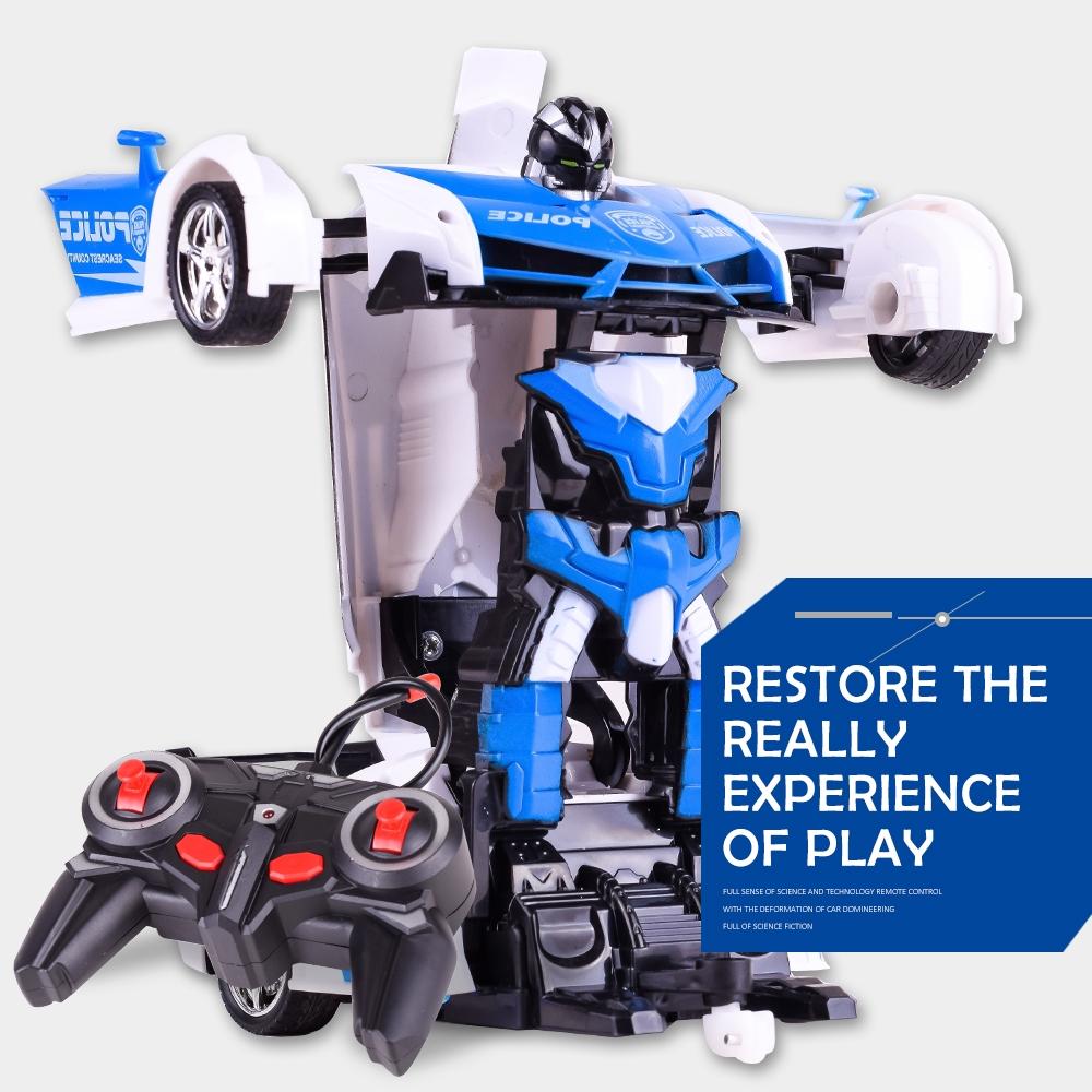 Remote Control Police Car - 4 Channels Deformable Toy