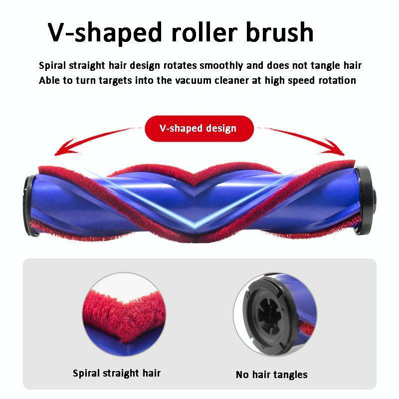 V-shaped Anti-tangle Floor Brush for Vacuum Cleaners - For Dyson V7 V8 V10 V11