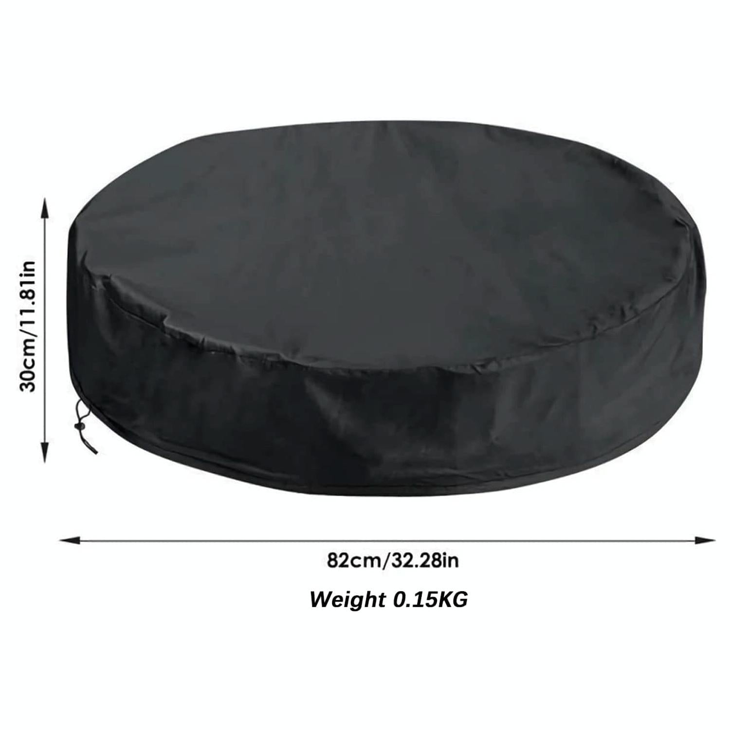 82x30cm Foldable Sunscreen Pool Cover - Dustproof Round Black & Silver